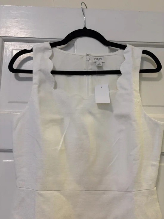 J. Crew White Scallop-Trim Mini Dress - Picture 2 of 5